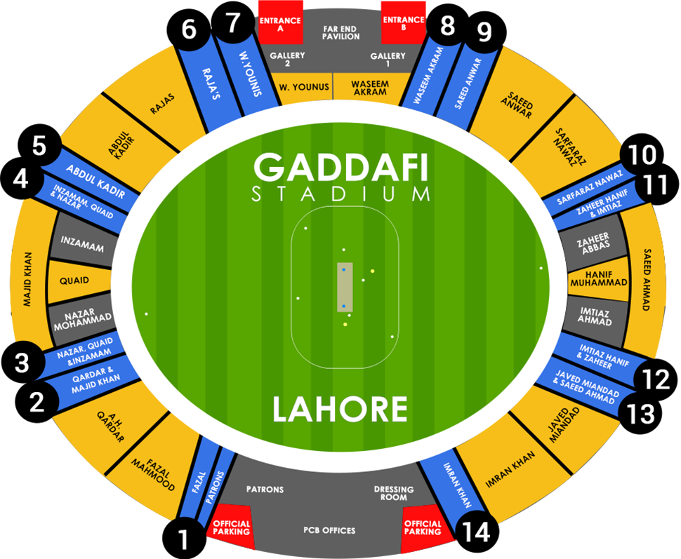 Gaddafi Stadium, Lahore, Pakistan / Gaddafi Stadium, Lahore, Pakistan Venue Seating Plan